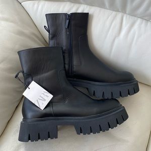 Zara leather boots